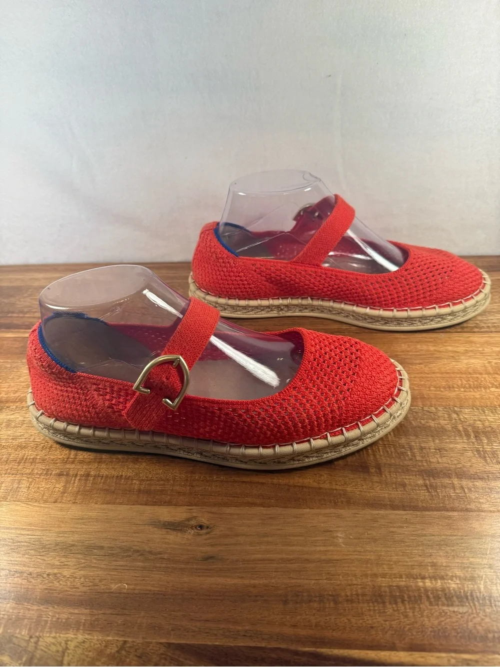 Rothy's Mary Jane Flat with Espadrille Style Sole Red Size 8.5